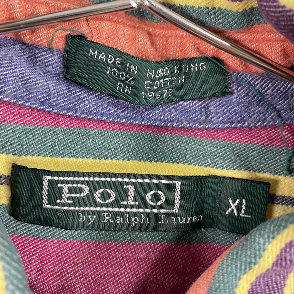 Vintage Polo Ralph Lauren Shirt Mens XL Striped Button Down 90s Preppy Classic - Picture 4 of 13